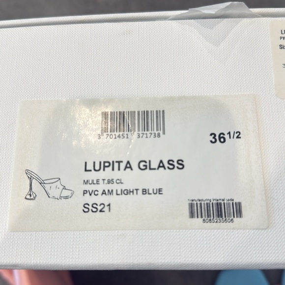 Amina Muaddi Light Blue -Lupita Glass - Picture 6 of 6